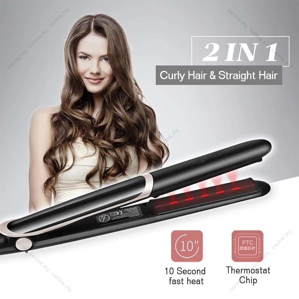 2 In 1 Hair Straightener Hair Curler Hair Straightener Iron Curler Hair Styling Infrared Iron Curler Hair Styling Flat Straightener Hair Care