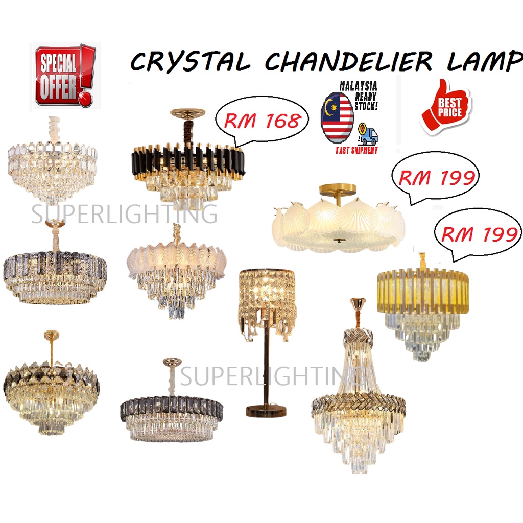 LAMPU CHANDELIER KRISTAL MURAH.. K9 CRYSTAL PENDANT LAMPREADY STOCK