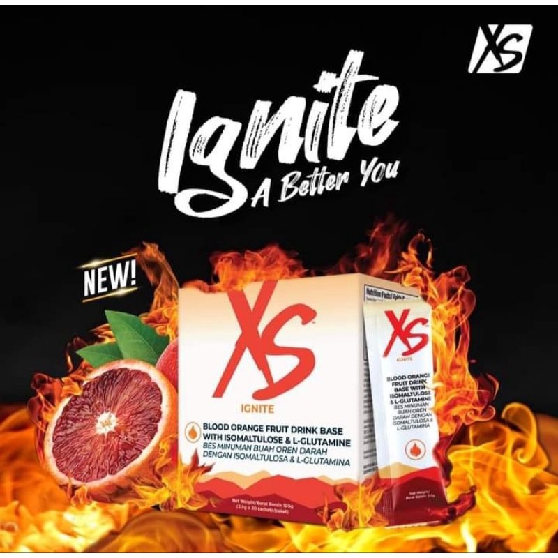 100 ORIGINAL Amway XS Ignite Blood Orange Fruit Drink Base With Isomaltulose & LGlutamine