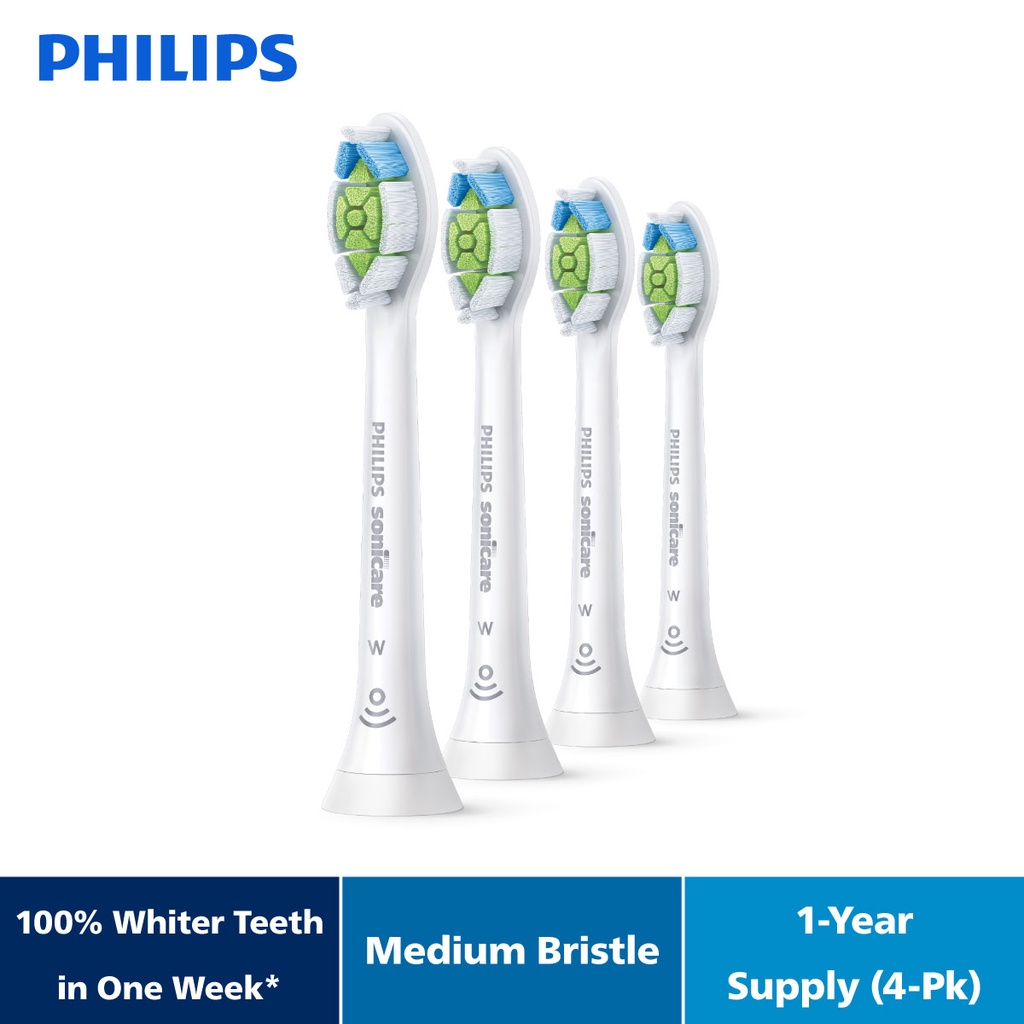 Philips Sonicare W DiamondClean Standard Sonic Toothbrush Head Refills White (4 Pcs/Pack