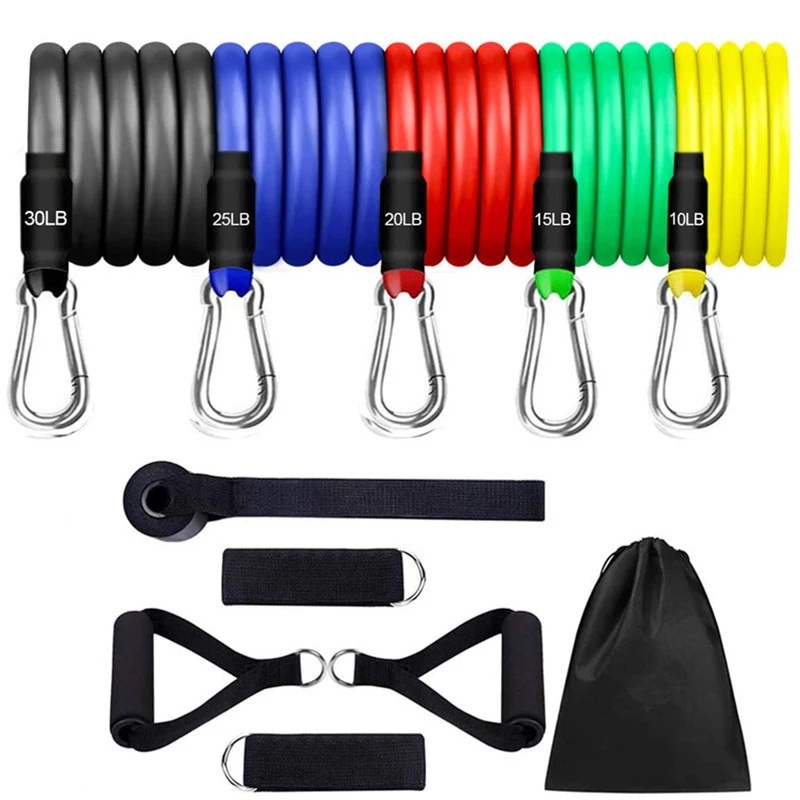 Gym 11pcs/Set or 5pcs/Set Exercise Resistance Bands Yoga Fitness Home elastic band Gym Kit Pull Rope Latihan Band Rintangan