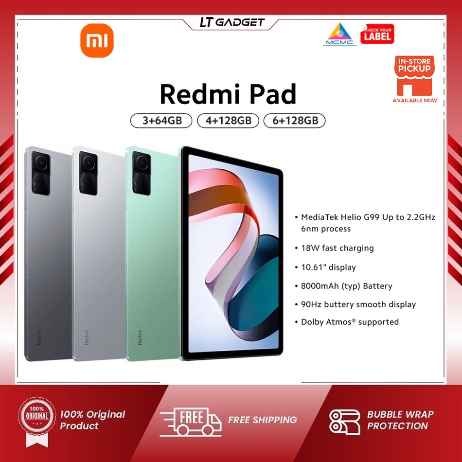 Redmi Pad (3+64GB / 4+128GB / 6+128GB) 90Hz Smooth Display l Quad ...