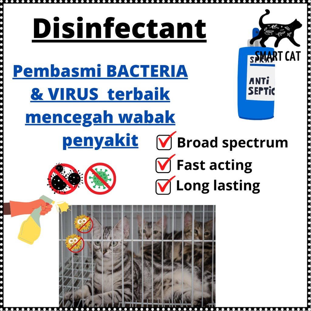 SmartCat Disinfectant Cat Cage Pembasmi Kuman & Virus Sangkar Kucing Pet Cage Cleaner Odour Eliminator