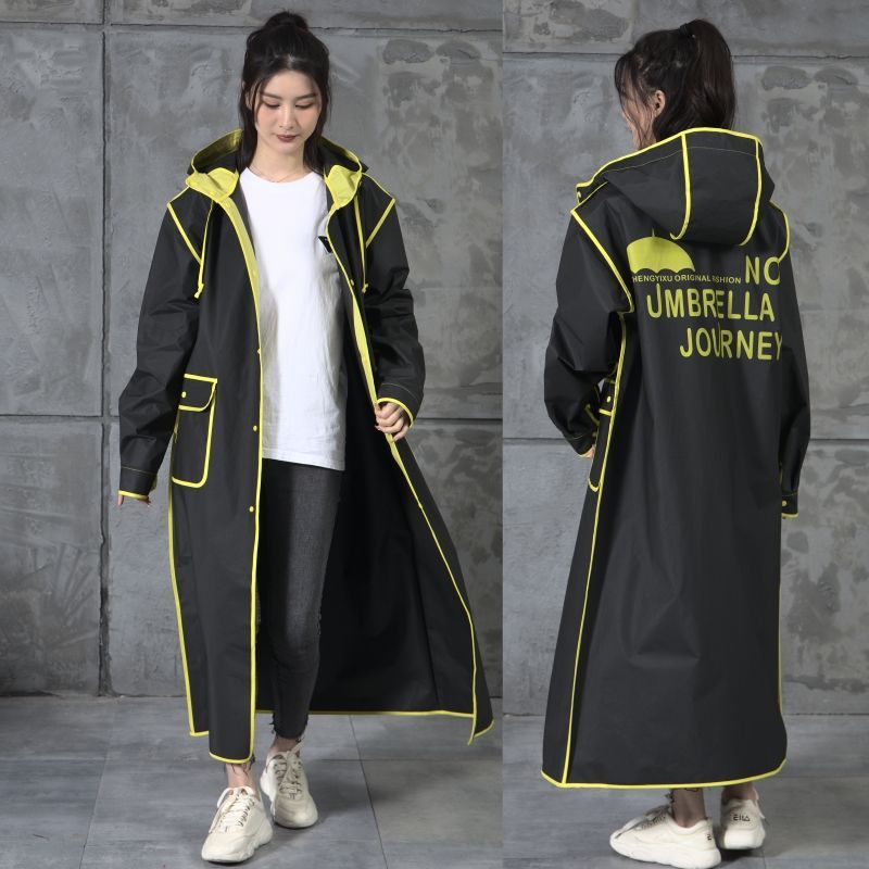 雨衣[Free Shipping] Raincoat Men Women Adult Universal Fashion Trend Black Outdoor Hiking Extra Long Windbreaker Full Body Waterproof JacketOutdoor raincoat
