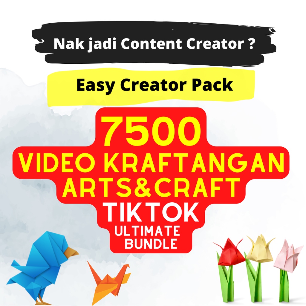 7500 Content Video Arts & Craft | Konten Kraf Tangan | Short/Reel/Post/Story | Creator Pack