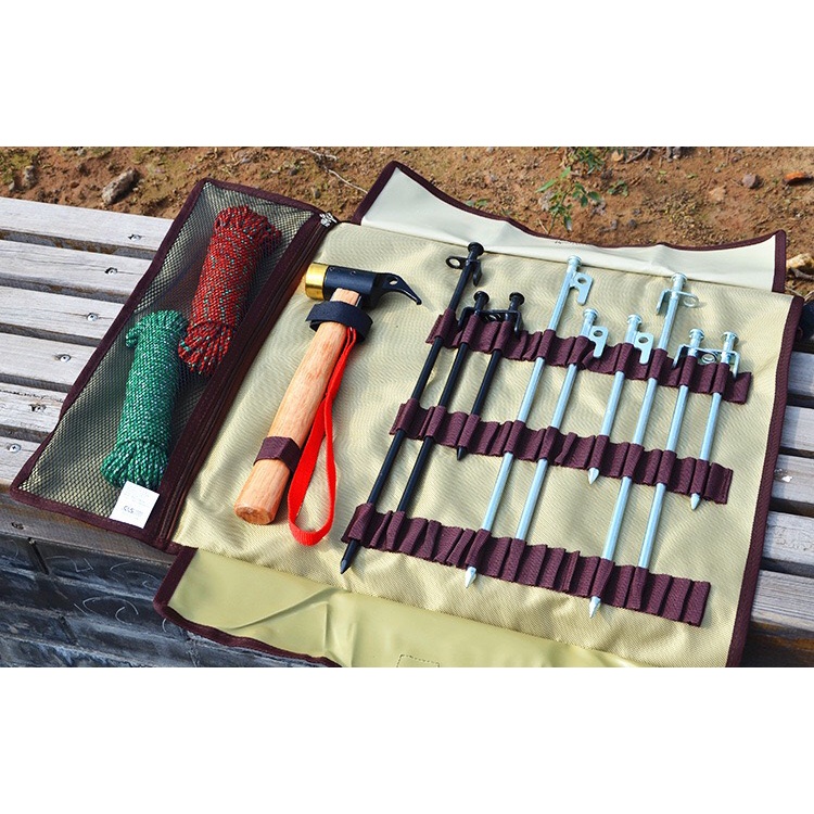 Camping Organizer Bag Tent Stake/Peg Hammer 40cm Ground Nail Large Storage Bag Folding Outdoor