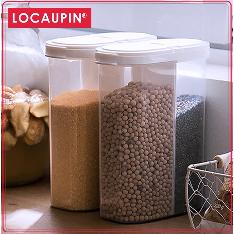 MyLokal Store!!Locaupin Home Kitchen Rice Dispenser Storage Container Food Container Storage Organizers Canisters 2L/2KG