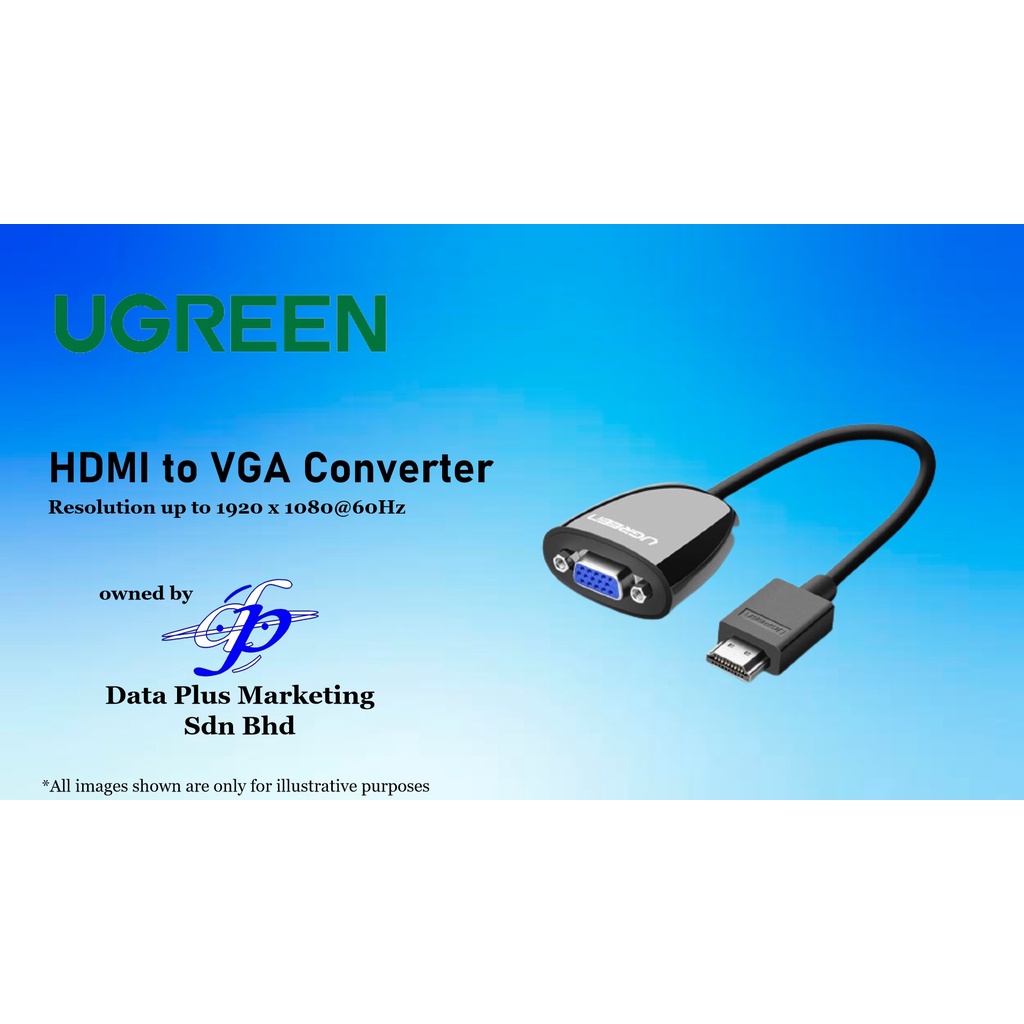 UGREEN HDMI TO VGA CONVERTER WITHOUT AUDIO (BLACK) Shopee Malaysia