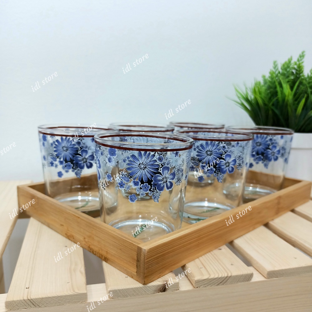 6 Pcs 8oz Medium Size Glass Tumbler Water Juice Glass Tumbler Gelas Jus