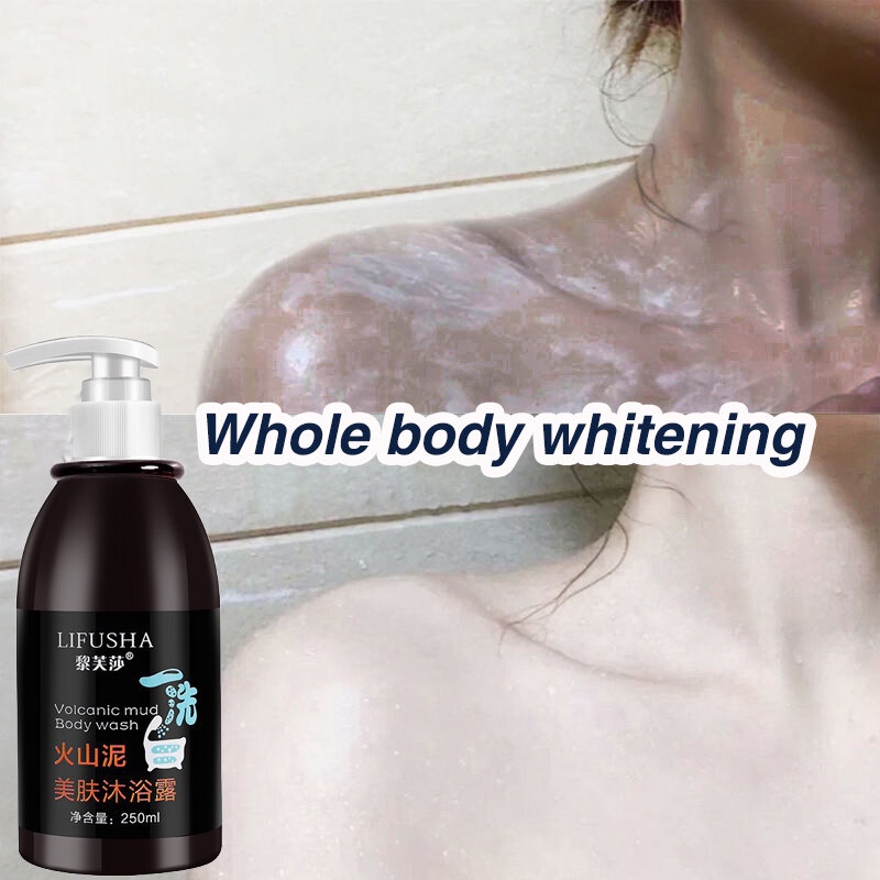 Lifusha Volcanic Mud Body Wash Whitening produk putih satu badan sabun