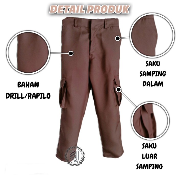 Uniform School Of Long PRAMUKA Pants PDL SMP & High School CARGO Pants ...