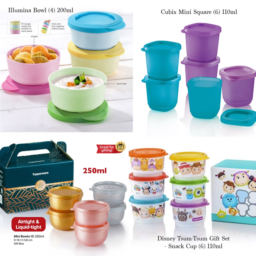 Tupperware Illumina Bowl (200ml) / Mini Bowls (250ml) / Disney Tsum
