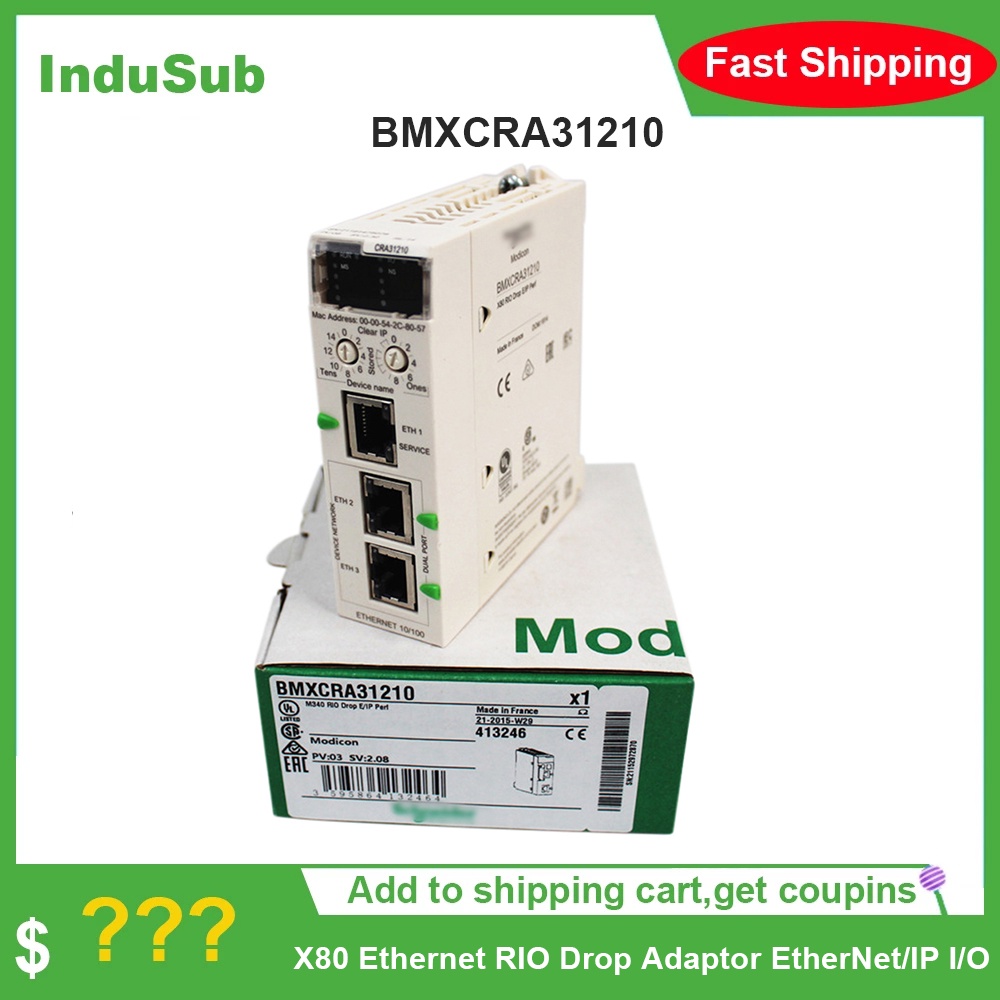 YTH BMXCRA31210 New Original Modicon X80 Ethernet RIO Drop Adaptor EtherNet/IP I/O Processor Interface Module PLC Module