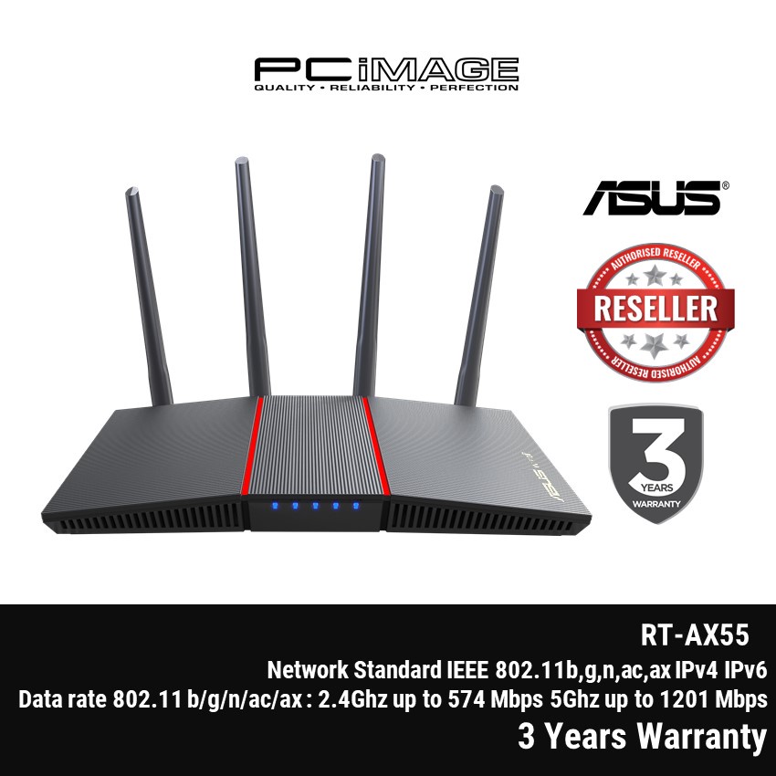 ASUS Router RT-AX55 / RT-AX1800HP AX1800 Dual Band WiFi 6 Router AI ...