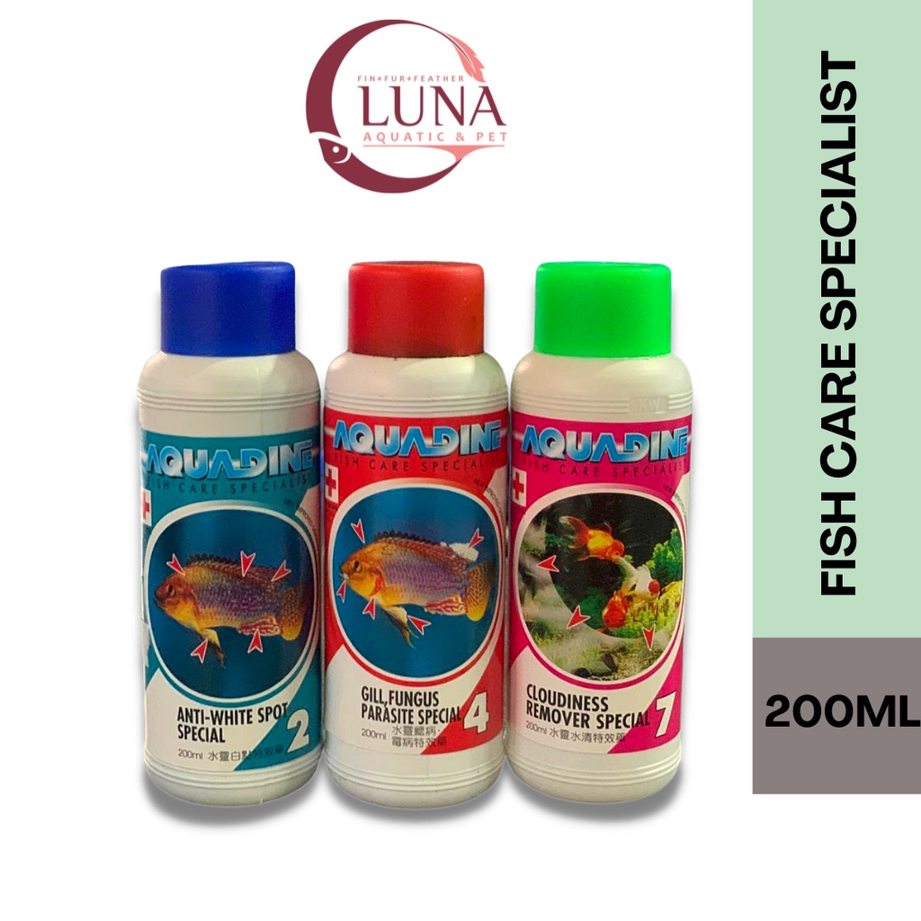 Aquadine AntiWhite Spot, Gill Fungus Parasite, Cloudiness Remover, AntiChlorine 200ML