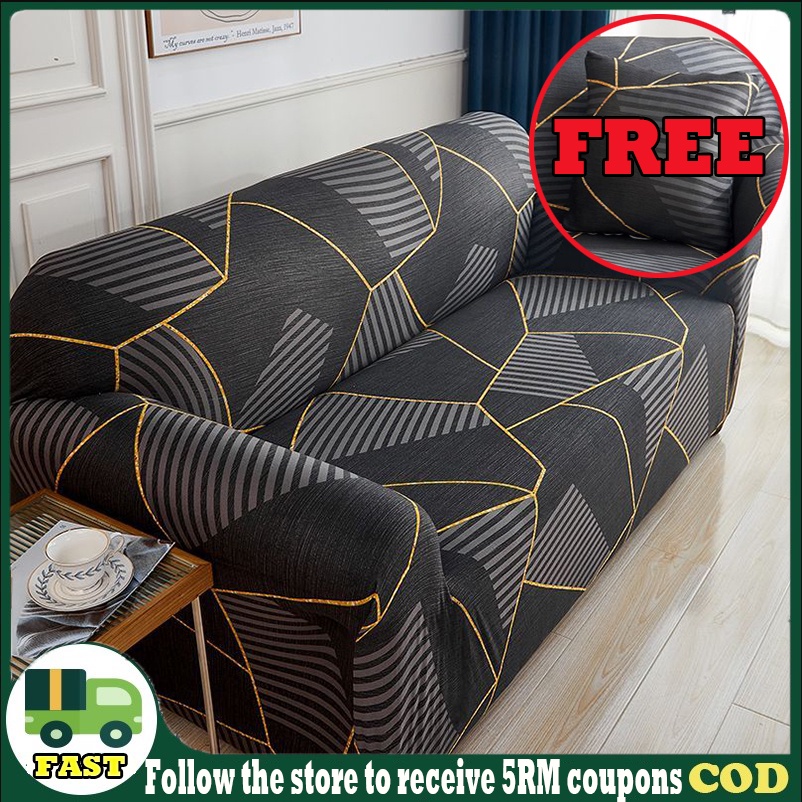【Clearance Stok】L Shape Sarung Sofa Stretch Elastic Sofa Cover 1 2 3 4 Seater Sofa Cover sofa bed cover murah