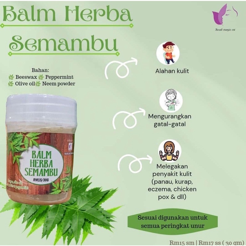 BALM HERBA SEMAMBU - Susuk Manja Enterprise (chickenpox/ HFMD/ gatal ...