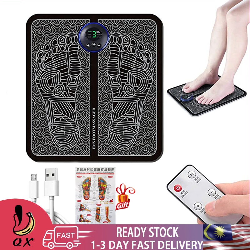 EMS Electric Foot Stimulation Massager Pad Folding Portable Mat Fully Automatic Circulation Massage Body Machine