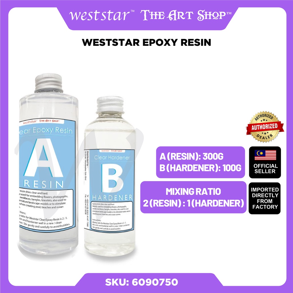 [Weststar] Epoxy Resin Set (Resin + Hardener) [Weststar] Clear Resin Hardener Epoxy Clear