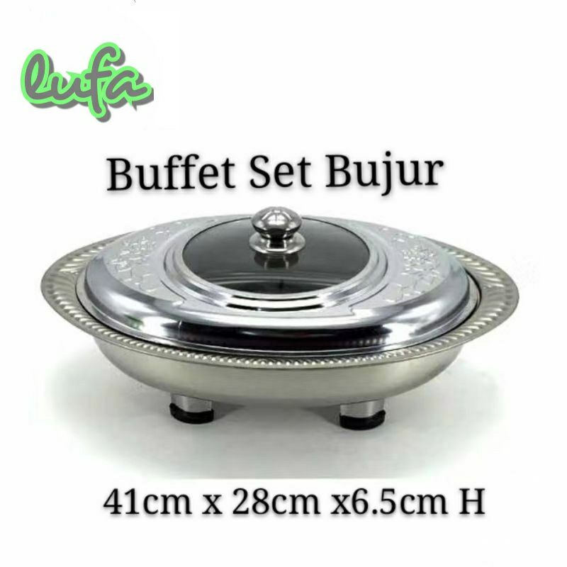 41x28 cm BUFFET EMBOSSED OVAL/ BUFFET SET/ BUFFET FOOD TRAY/ LOYANG/ BUFFET SET BERKAS LAUK CATERING SET