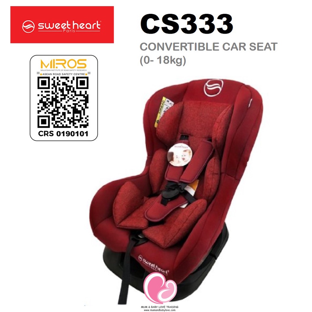 Sweet Heart Paris CS333 Car Seat Baby (Newborn18kg), Newborn Carseat