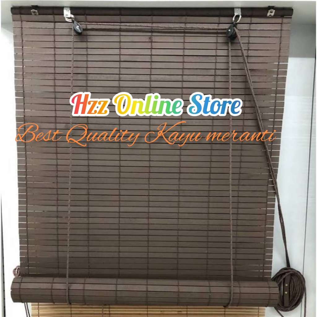 Bidai Kayu Wooden Blinds Kayu Meranti Outdoor Shopee Malaysia
