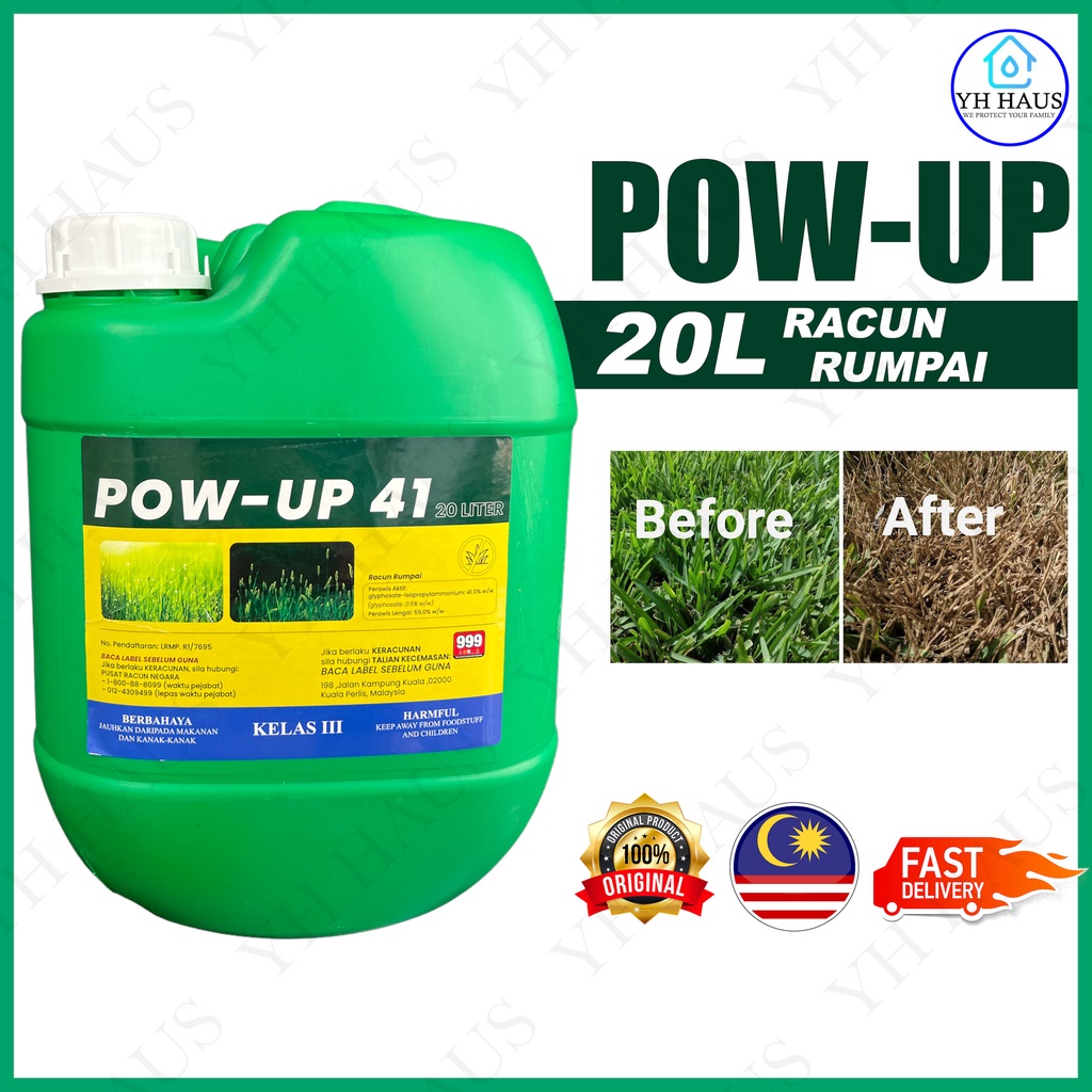 20l Pow Up 41 Glyphosate 41 Weed Killer Racun Rumput Lalang Ubat