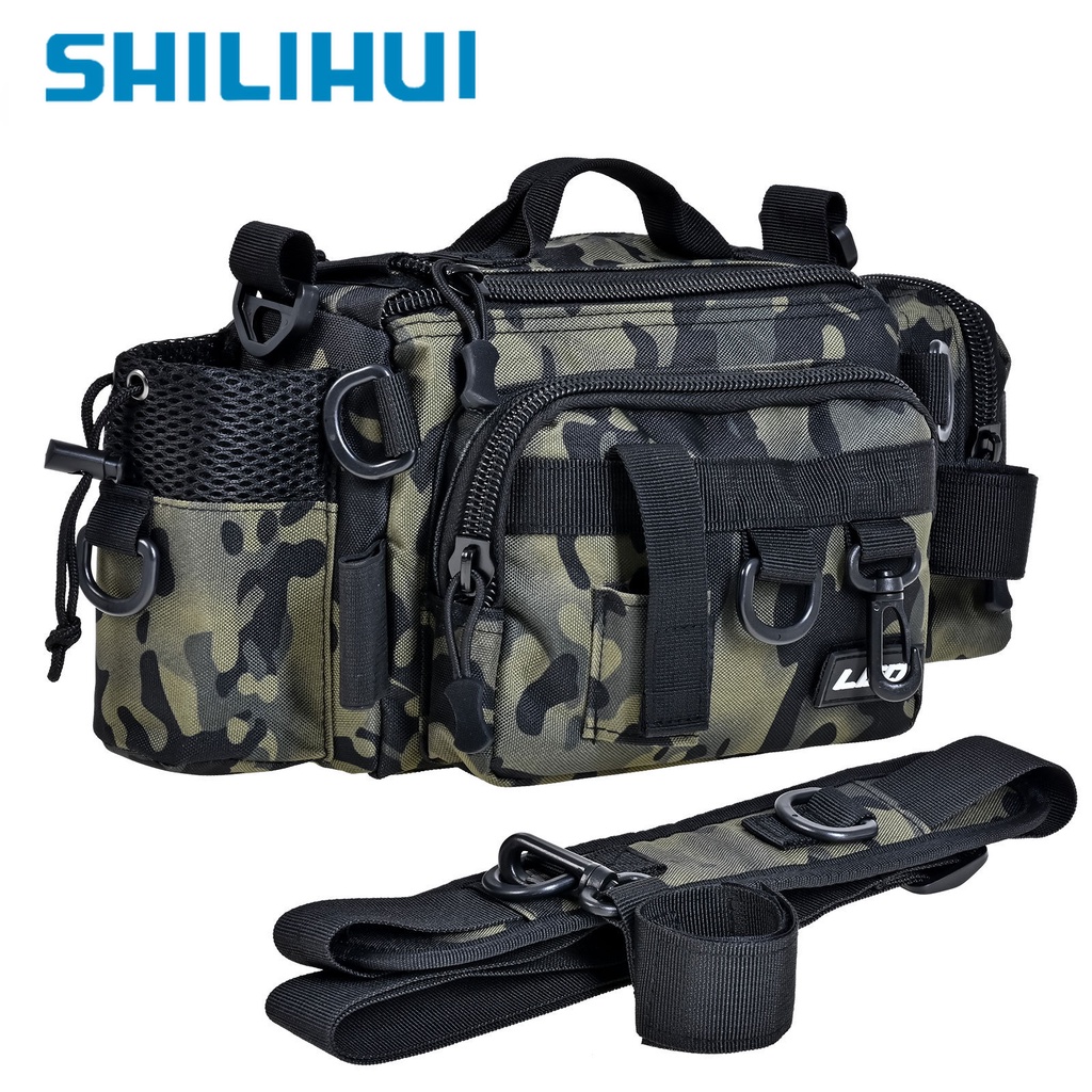 New Fishing Tackle Bag Single Shoulder Crossbody Tactical Bags Waist Pack Fish Lures Gear Utility Storage Fishing Box Bag