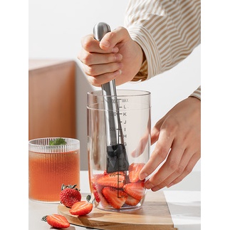 1pc 21cm Bar DIY Long Stainless Steel Mixer Tool Juice Stirrer Ice Crusher Cocktail Fruit Muddler Masher Mojito Drink