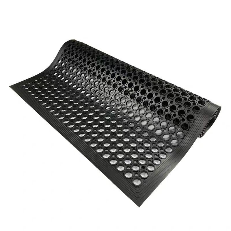 Antislip AntiGrease Black Thick Rubber Bar Floor Mat 3Feet x 5Feet