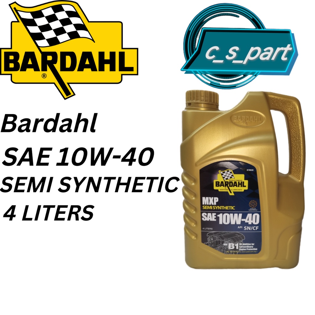 BARDAHL MXP SAE 10W40/10W-40 SEMI SYNTHETIC 4 LITER ENGINE OIL | Shopee ...