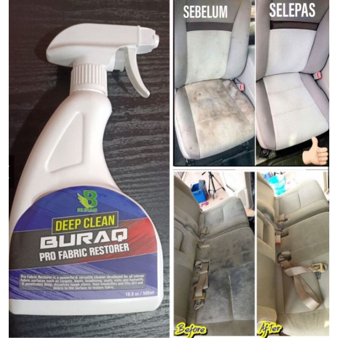Buraq Pro fabric Restorer Pencuci Kerusi Leather Fabrik Dashboard
