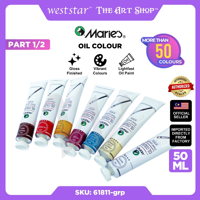 [Weststar] Marie's Oil Paint 50ml (1/2) Oil Colour Painting, Oil