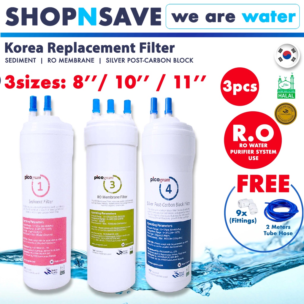 Shopnsave 3pcs Ro Korea Picogram Ro Water Filter For Cuckoo Water