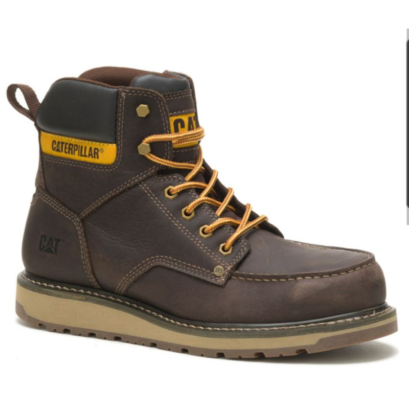 Caterpillar Safety Shoe Calibrate P91418 Mid Leather Brown Shopee