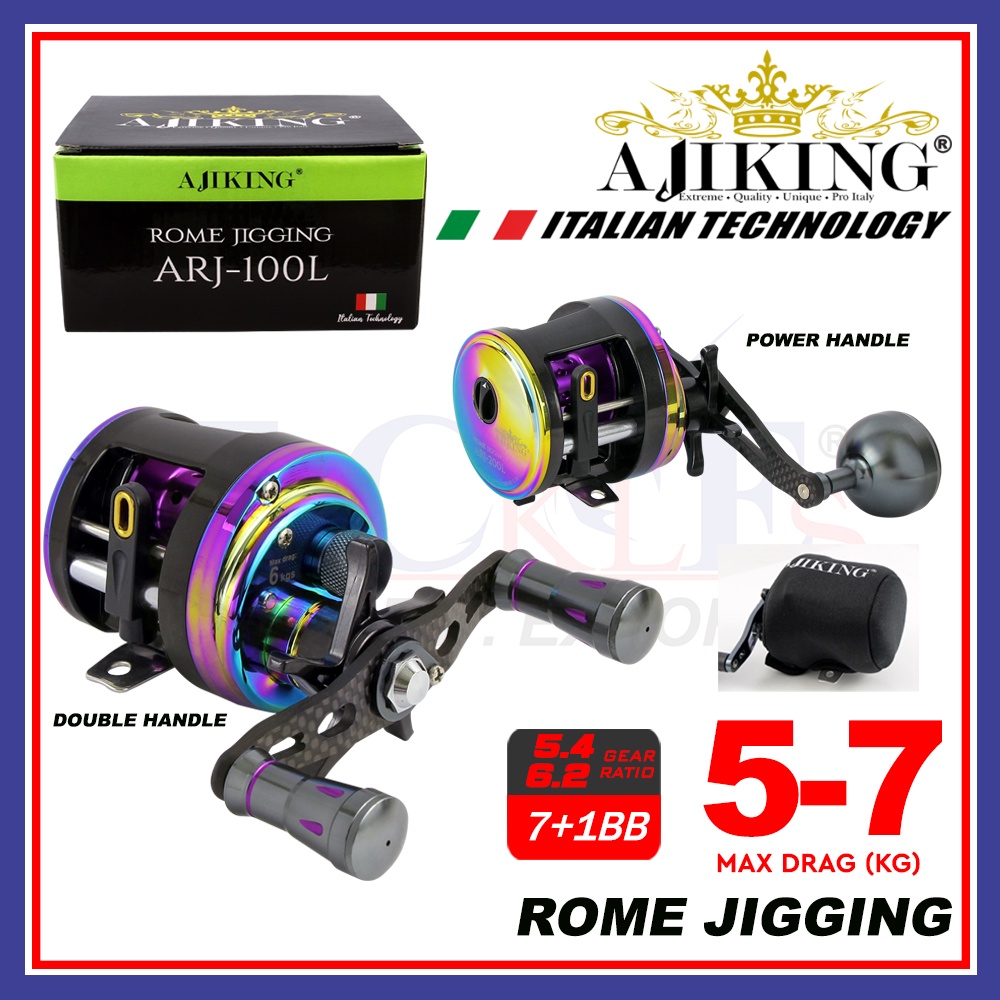 5Kg7Kg Max Drag Ajiking Rome Jigging (Left Handed) Fishing Reel BC