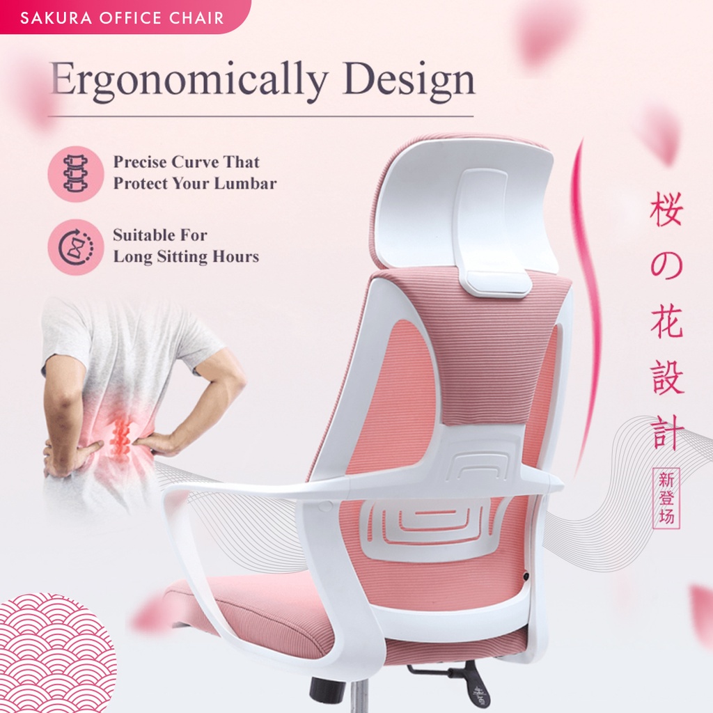 FREE SHIPPING!!! SAKURA Office Chair / Kerusi Pejabat / Study Chair