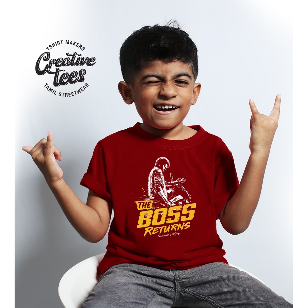 VARISU VIJAY T-SHIRT 'The BOSS returns' for kids / Thalapathy Vijay ...