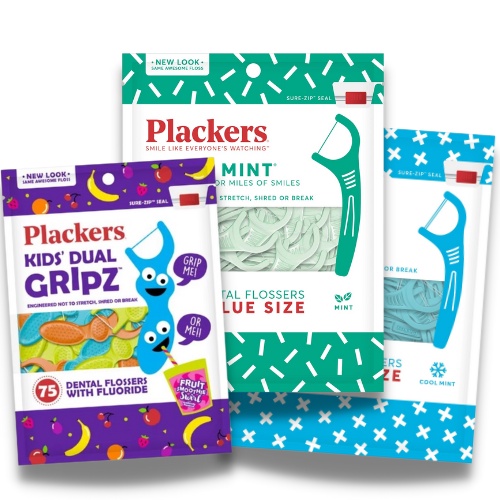 Plackers Micro Mint Dental Floss Picks | Twin-Line | Kids Dual Gripz ...