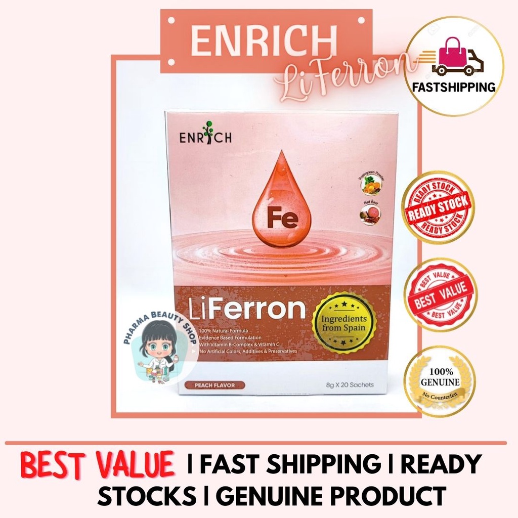 LiFerron 8g x 20 sachets (LIPOFER IRON PYROPHOSPHATE, WHOLE FOOD