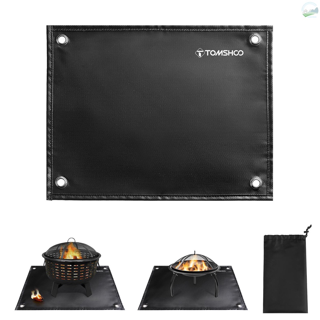 TOMSHOO Under Grill Mat Fire Pit Deck Patio Ember Mat Fireproof Mat