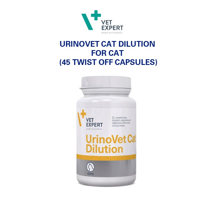 【VETEXPERT】URINOVET CAT DILUTION | 45 TWIST OFF CAPSULES | The Strongest Support in Struvite Urolithiasis