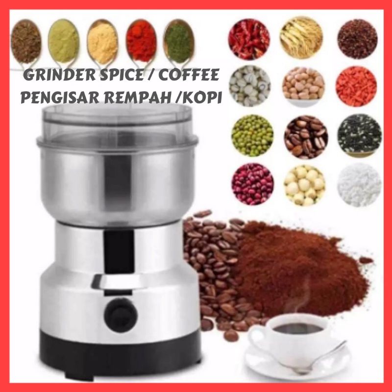 Electric Stainless Steel Coffee Grinder Blender Coffee Bean Nut Grain Herb Spice Pengisar Kopi Elektrik Pengisar Rempah