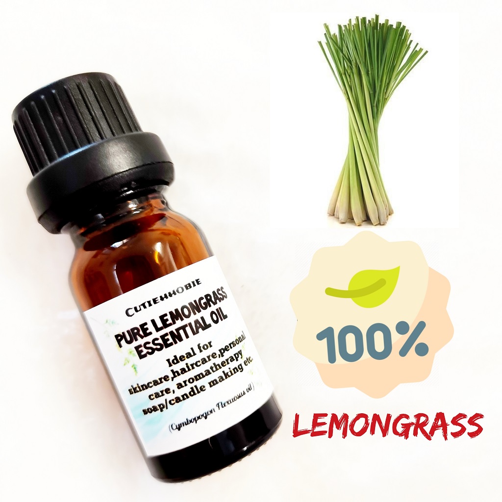 Lemongrass essential oil 10ml/20ml/30ml (product of India) 100% pure handmade soap making candle essential aroma oil