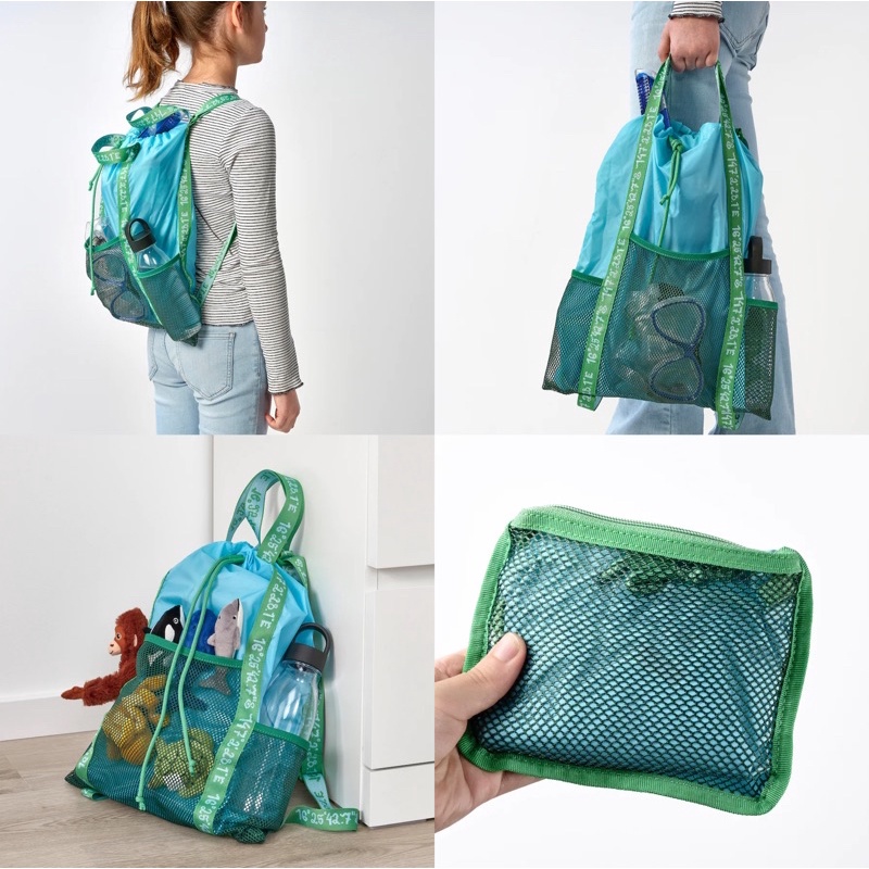 Swedish design B:LÅVINGAD Backpack, blue/green, 13 l