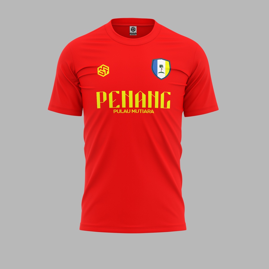 [READY STOCK] Pulau Pinang Pulau Mutiara Jersi Red/Yellow - Jersey Roundneck