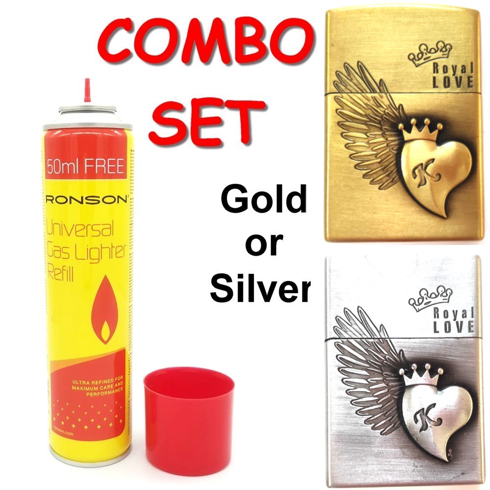 Butane Gas (Ronson Butane Gas) + Royal Love Heart Wing Butane Gas
