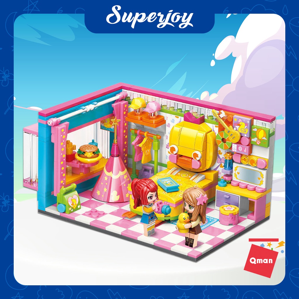 QMAN Blocks Cherry Duckling Journey Series 356pcs I Yellow Duck Themed