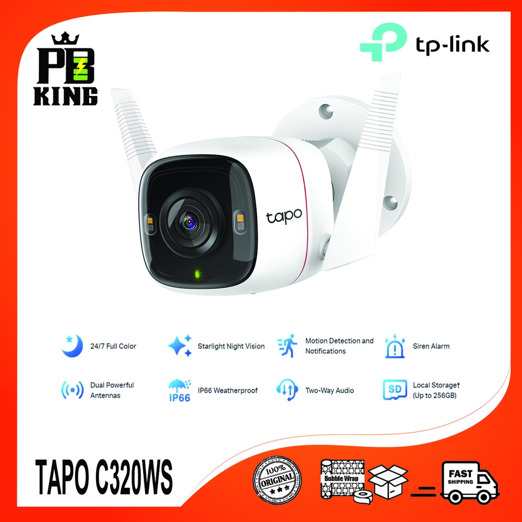 TP-Link Tapo C320WS 2K/4MP Full Color Night Vision Outdoor IP66 Security CCTV,2K QHD, Clear and Bright Every Second