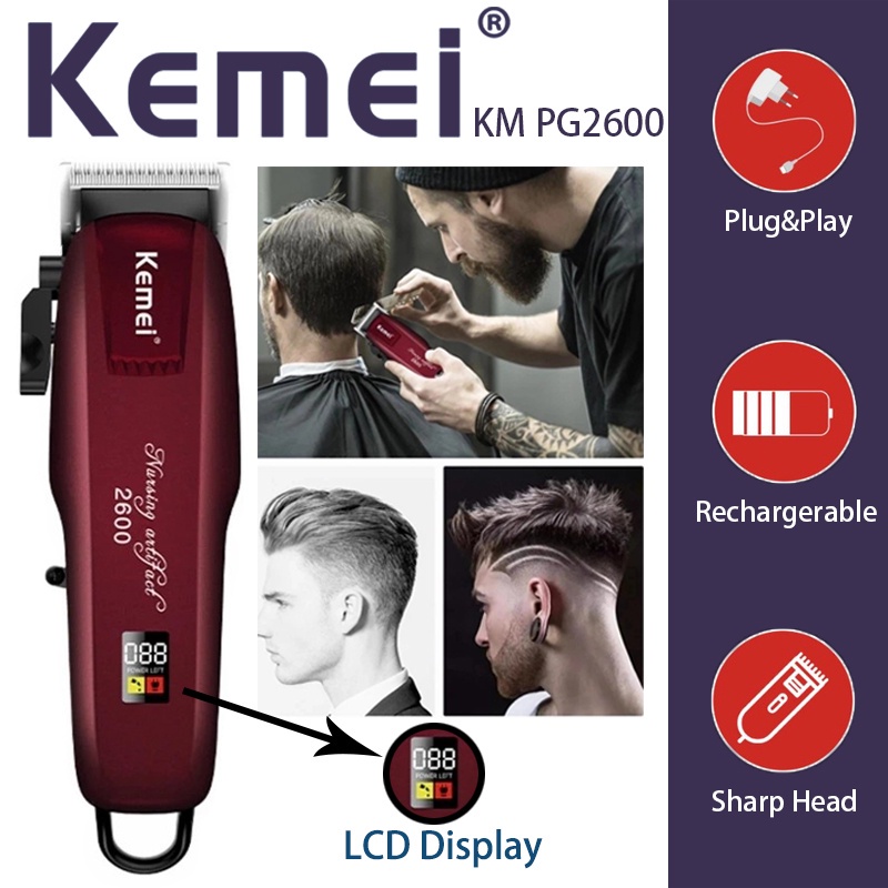 Kemei KMPG2600 professional fades hair trimmer for men blending hair